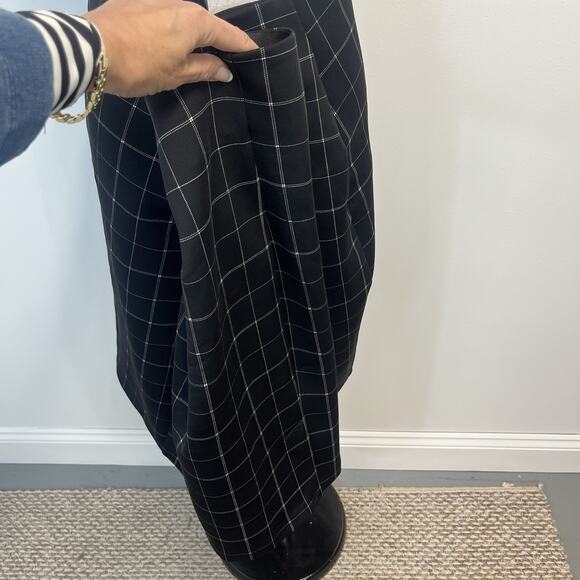 EVRI Plus Sz 3X Black White Plaid Stretch Ponte Knit Straight Knee Skirt Career - Picture 6 of 7
